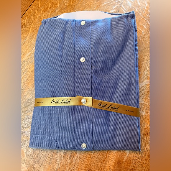 Roundtree & Yorke Gold Label Blue Dress Shirt - Picture 4 of 5
